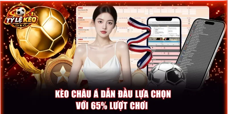 Kèo Châu Á dẫn đầu lựa chọn với 65% lượt chơi